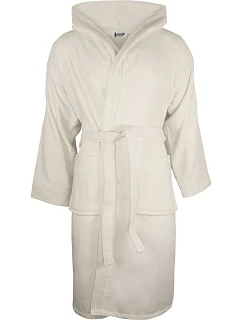 The One Towelling Velour Bathrobe Župan s kapucí 48.1043 ivory