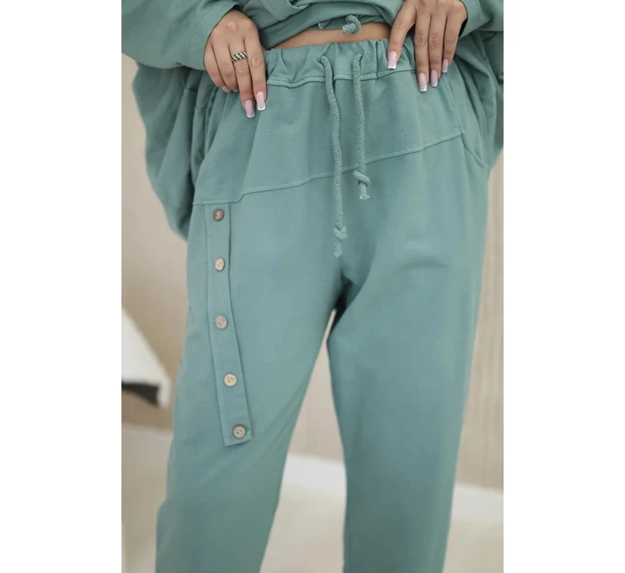 Oversize bavlněný komplet teplákové + kalhoty tmavá máta Oversize bavlněný komplet teplákové + kalhoty tmavá máta