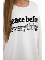 Mikina s vyšívaným nápisem ecru