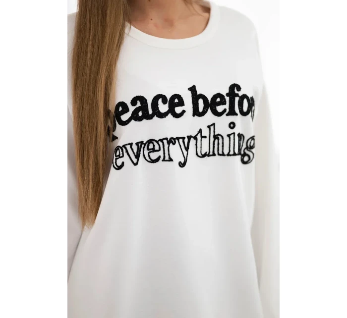 Mikina s vyšívaným nápisem ecru