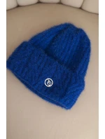 Dámská zimní čepice z huňaté příze a s knoflíkem model 21441810 - K-Fashion