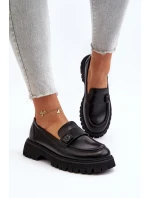 Dámské mokasíny s černým páskem model 21649209 - VINCEZA