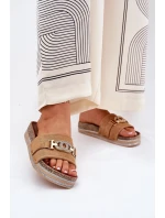 Dámské Pantofle Se Zlatým Detailem Na Platformě S Třpytkami Camel Eanes Dámské Pantofle Se Zlatým Detailem Na Platformě S Třpytkami Camel Eanes