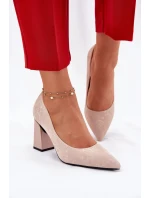 Elegantní Lodičky Na Podpatku V Růžové model 21692739 Béžové - VINCEZA