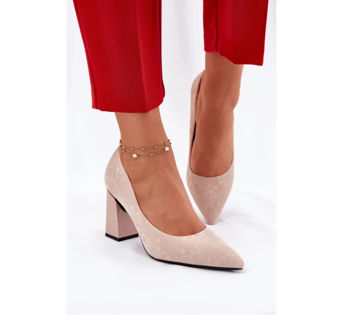 Elegantní Lodičky Na Podpatku V Růžové model 21692739 Béžové - VINCEZA