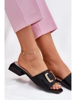 Elegantní Dámské Sandály Na Klínku Se Zlatým  Černé model 21697734 - VINCEZA