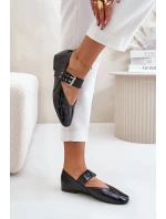 Lakované Baleríny S Páskem Černé Azirae Lakované Baleríny S Páskem Černé Azirae