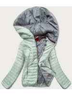 Mátově šedá dámská bunda s kapucí (DL011)