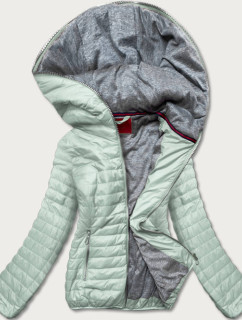 Mátově šedá dámská bunda s kapucí (DL011)