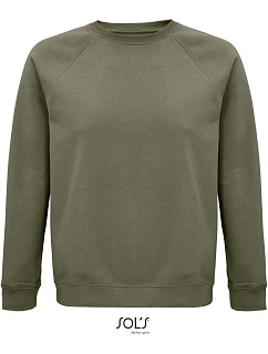 SOL'S Space Unisex raglánová mikina z bio bavlny 25.3567 khaki