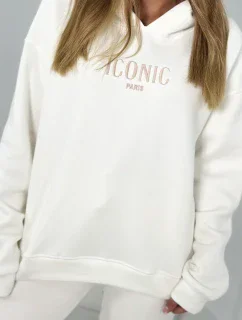 Izolovaná bavlněná souprava, mikina s model 18922065 + kalhotami ecru - K-Fashion