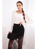 Dámská viskózová sukně s krajkou černá