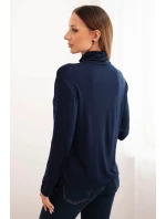 Dámská viskózová blůza s rolákem a dlouhým rukávem granátová Dámská viskózová blůza s rolákem a dlouhým rukávem granátová