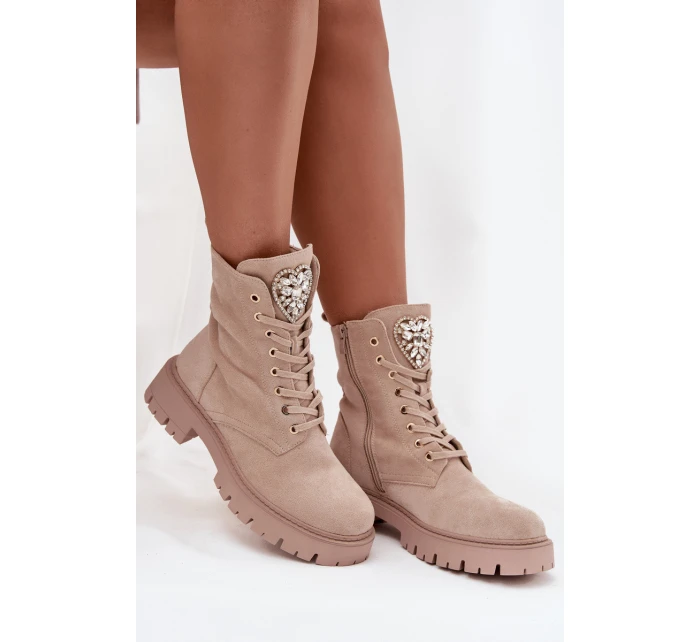 Dámské workery s krystaly na jazyku béžové Rosira Dámské workery s krystaly na jazyku béžové Rosira