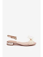 Dámské sandály průhledné s mašlí D&A MR61-9001 růžové zlato