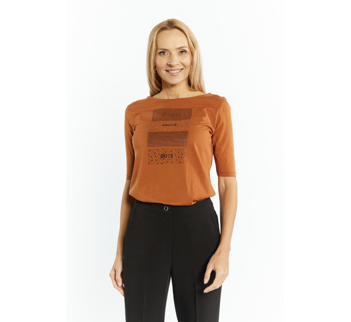 Trička Monnari Slim Fit Cotton T-Shirt Light Beige