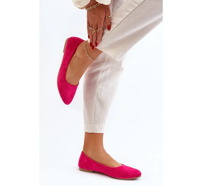 Dámské semišové baleríny Fuchsia Kommia