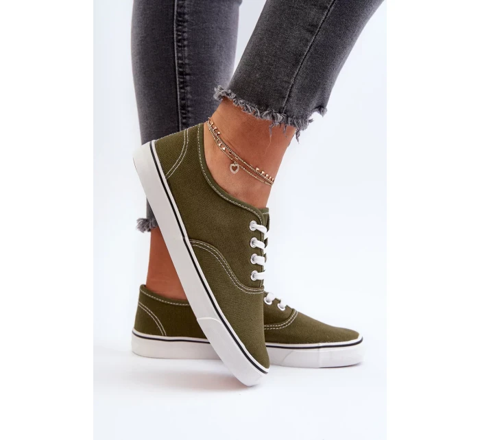 Klasické dámské tenisky Tenisky tmavě zelené Olvali Klasické dámské tenisky Tenisky tmavě zelené Olvali