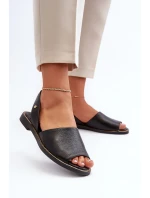 Černé kožené nazouvací sandály Lemar Alivia Černé kožené nazouvací sandály Lemar Alivia