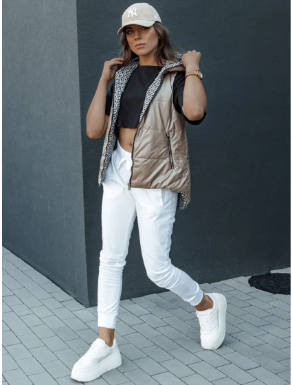 Dámská prošívaná vesta ICONVEST camel FashionStreet TY4433