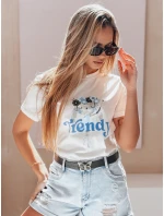 Dámské tričko s potiskem TRENDY BUNNY bílé FashionStreet RY2906