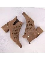 Semišové boty na podpatku W model 21996771 hnědé - Potocki Semišové boty na podpatku W model 21996771 hnědé - Potocki