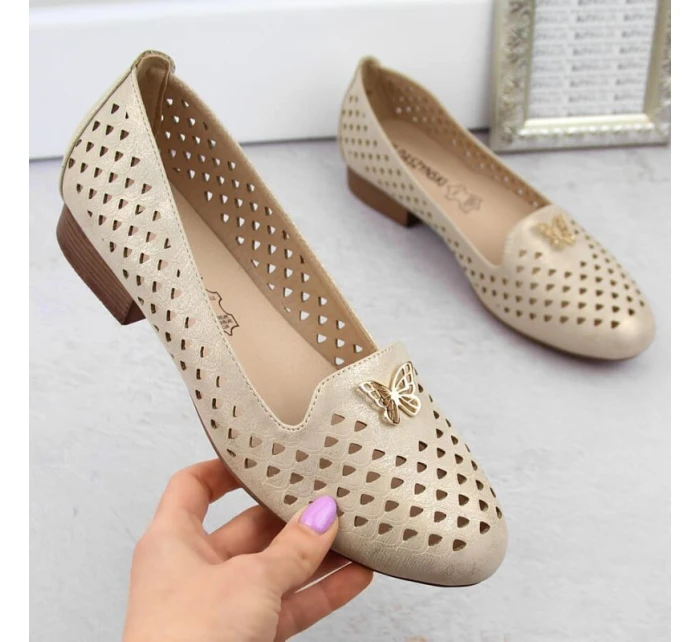 Ažurové polobotky M.Daszynski W SAN35 zlatá