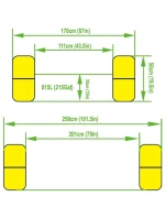 2-rodinná zaoblená radiální umyvadla s tyčemi 258x170x50 cm 51471