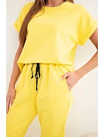 Bavlněný komplet halenka + kalhoty žlutý Bavlněný komplet halenka + kalhoty žlutý