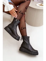 model 21669377 Dámské Kožené Botky Na Platformě Černé - Zazoo model 21669377 Dámské Kožené Botky Na Platformě Černé - Zazoo