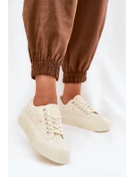 Dámské Krajkové Tenisky Big Star RR274746 Béžové Dámské Krajkové Tenisky Big Star RR274746 Béžové