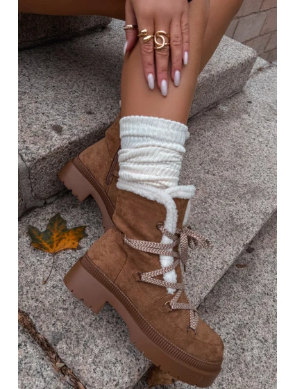 Dámské sněhule s kožíškem Camel model 21715007 - Boto