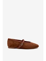 Baleríny s páskem Eko semiš Camel Felora