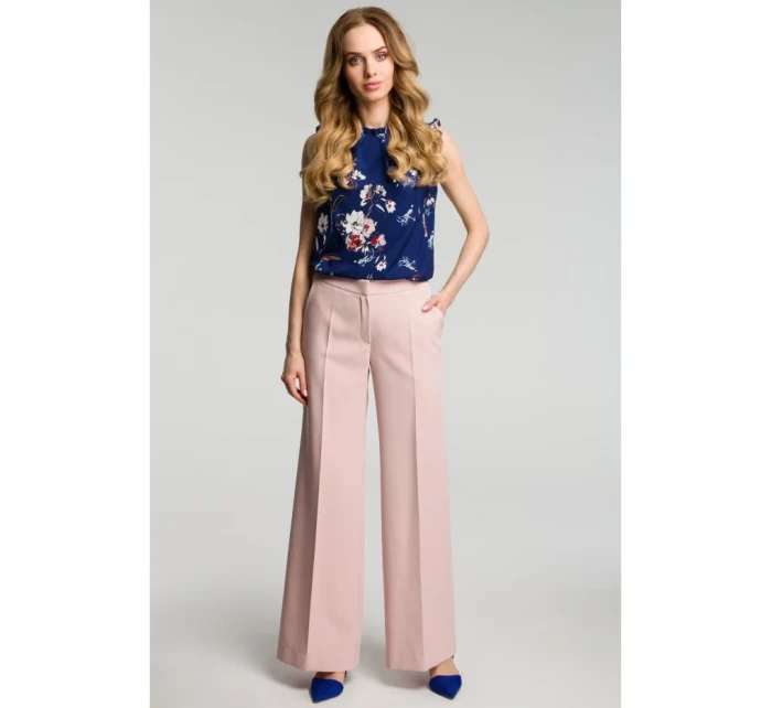 model 18001807 Kalhoty se širokými nohavicemi pudrové - Moe