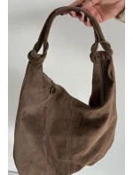 Dámská kabelka z přírodního semiše Floriah – tmavě béžová