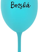 PANÍ BOŽSKÁ - tyrkysová sklenice na víno 350 ml