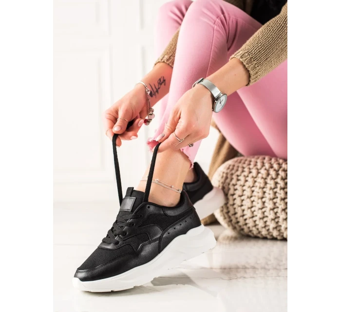 Trendy tenisky černé dámské bez podpatku Trendy tenisky černé dámské bez podpatku