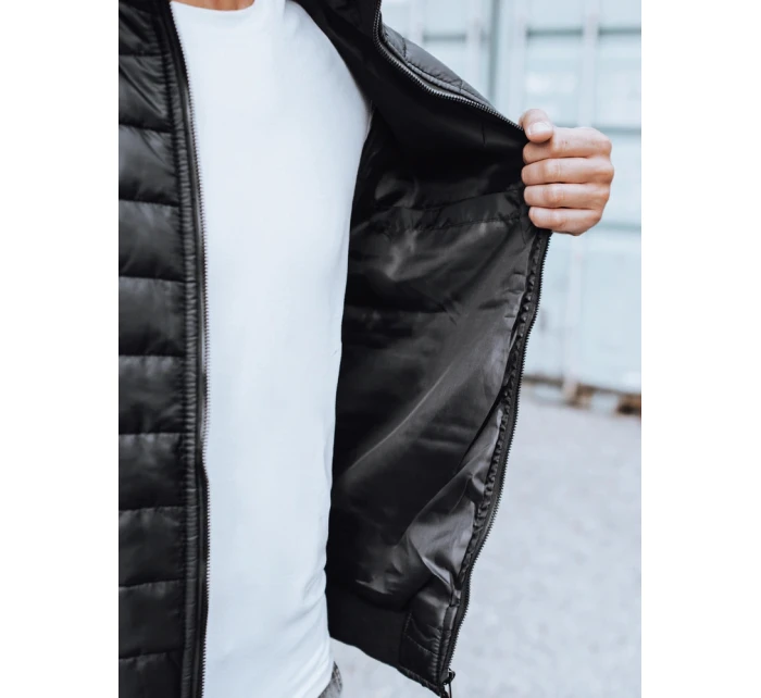 Pánská přechodná prošívaná bunda černá FashionStreet TX3270z Pánská přechodná prošívaná bunda černá FashionStreet TX3270z