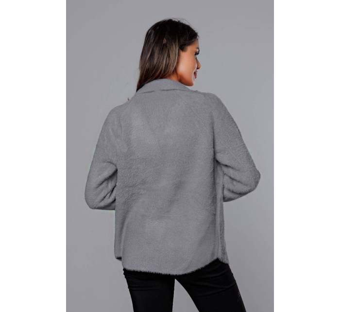 Krátký šedý přehoz přes oblečení typu alpaka (CJ65)