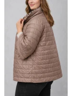 Dwustronna kurtka damska plus size z rękawem 3/4 Goodlookin kakao/panterka (M6-6308-358) Dwustronna kurtka damska plus size z rękawem 3/4 Goodlookin kakao/panterka (M6-6308-358)