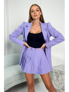 Elegantní souprava saka se sukní fialové barvy