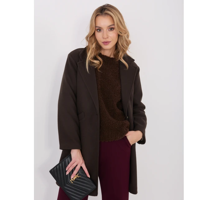 Płaszcz IT PL model 21782494 ciemny brązowy - FPrice Płaszcz IT PL model 21782494 ciemny brązowy - FPrice