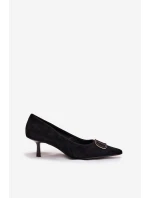 Dámské lodičky s dekorativním detailem Amelora – černé Dámské lodičky s dekorativním detailem Amelora – černé