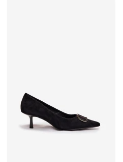 Dámské lodičky s dekorativním detailem Amelora – černé