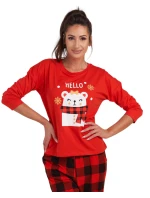 Dámské pyžamo model 19001983 červená s medvídkem - Karol