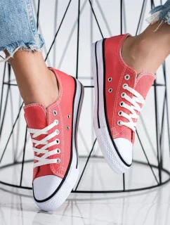 Výborné růžové  tenisky dámské bez podpatku