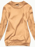 Dámská mikina s žebrovanými lemy nude (W01-160)