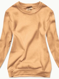 Dámská tepláková mikina v barvě nude se stahovacími lemy model 21466533 - J.STYLE