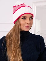 Kinga dámská čepice K297 bílá+růžová neon+tmavě růžová