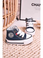 Dětské Tenisky Vysoké Se Zipem BIG STAR model 21545337 Tmavě Modré - Big Star Shoes Dětské Tenisky Vysoké Se Zipem BIG STAR model 21545337 Tmavě Modré - Big Star Shoes